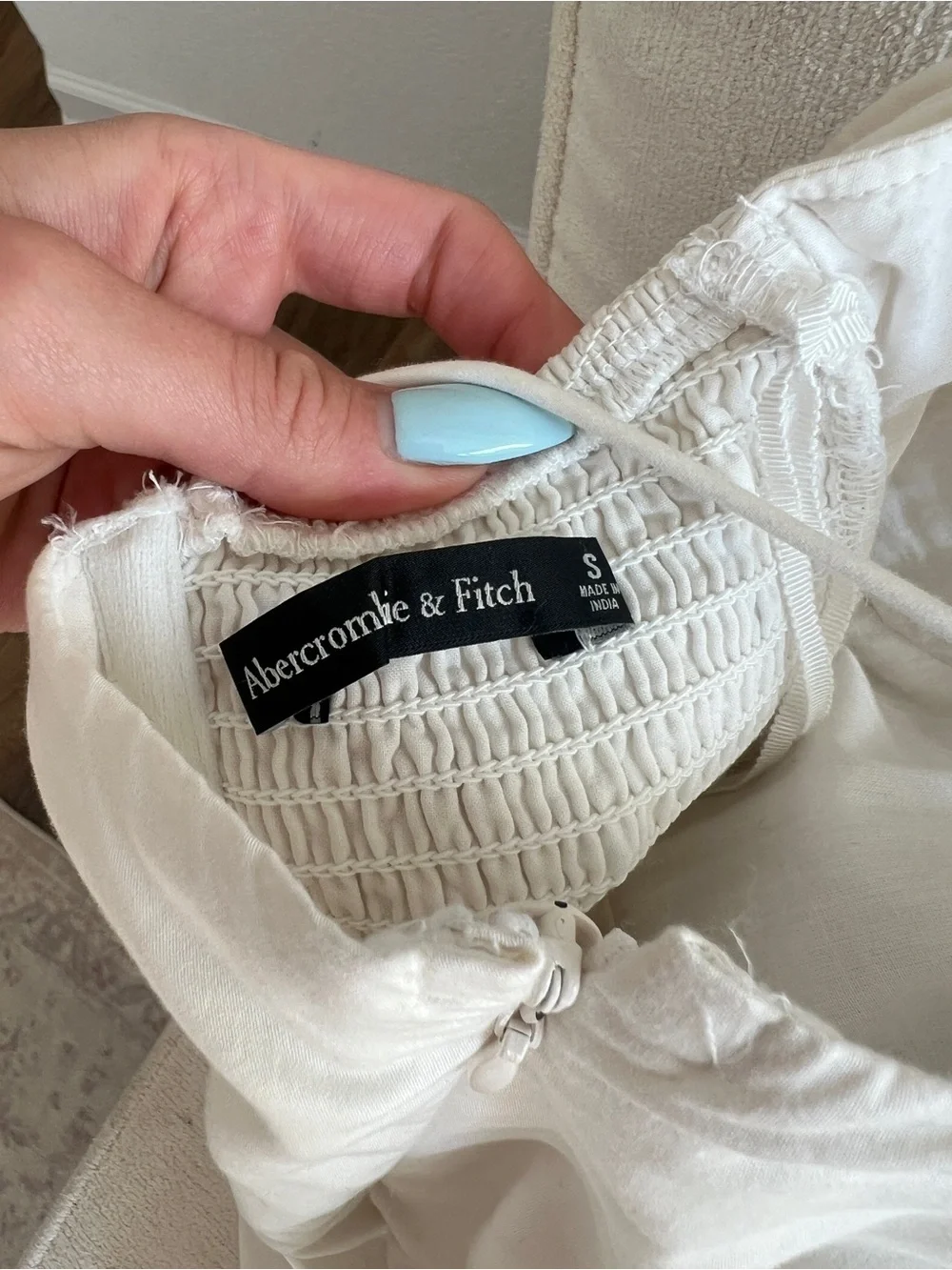 Abercrombie & Fitch Cream Maxi Dress with Spaghetti Straps - Picture 4 of 5
